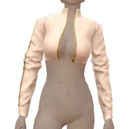 Drop Science White And Gold Luxe Tracksuit Crop Top