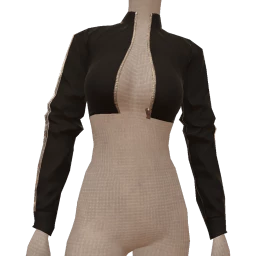 Drop Science Black And Silver Cropped Sweater