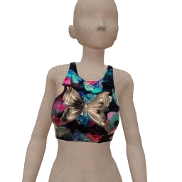 Drop Science Floral Crop Top 