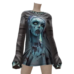 Delirious Terrifying Zombie Ghoul Face Dress
