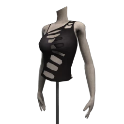 Drop Science Slashed One Shoulder Top - Black