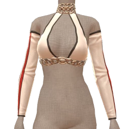 Drop Science White Leather Chain Racer Top