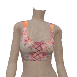 Cloud Nine Floral Denim Cropped Top