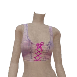 Cloud Nine Purple Denim Lace Up Corset