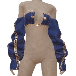 Drop Science Blue Denim Silver Chain Crop Top