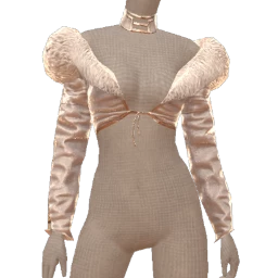 Drop Science Grey Shine Fur Trim Crop Jacket