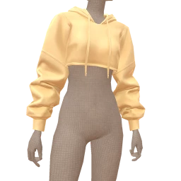 Drop Science Lemon Yellow Cropped Hoodie