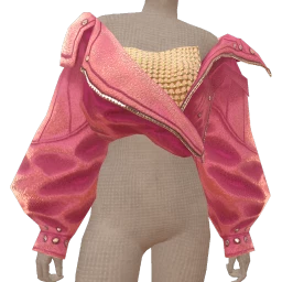 Drop Science Pink Velvet Biker Jacket