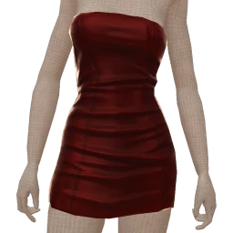 Drop Science Burgundy Leather Tube Mini Dress