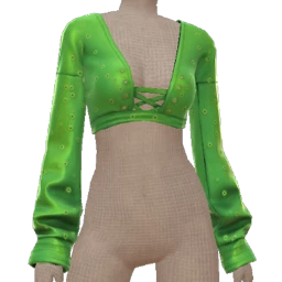 Drop Science Neon Green Long Sleeve Crop Top