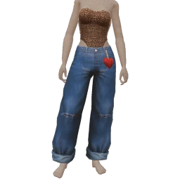 Drop Science Strapless Leopard Body With Blue Boyfriend Jeans