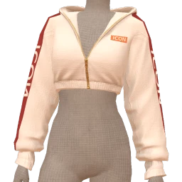 Drop Science White Cropped Zip Hoodie