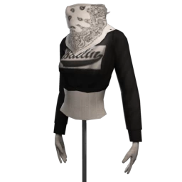 Hoodie with Bandana Mask - White