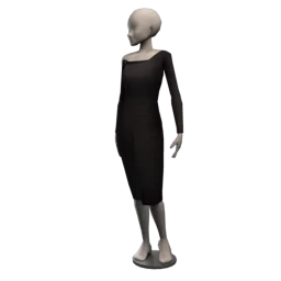 Ribbed Bodycon Dress with Buttons