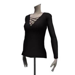 Dynamite Ribbed Lace-Up Top