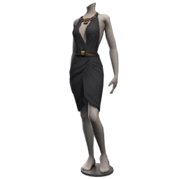 Silk Plunge Wrap Dress - Blue