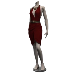 Silk Plunge Wrap Dress - Red