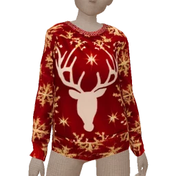 USAesthetics Gold Glitter Reindeer Sweater