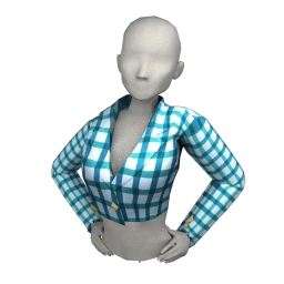 Foal Blue Hue Plaid Cropped Jacket