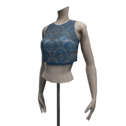 Foal Crochet Fringe Top - Marine Blue