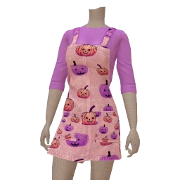 Cloud Nine Cute Lilac Pumpkin Print Dungarees