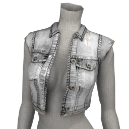 Foal Cropped Denim Waistcoat - White