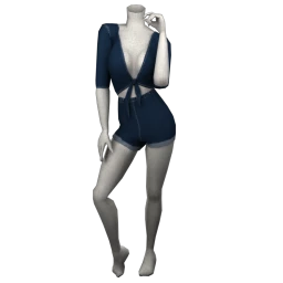 Foal Denim Playsuit - Marine Blue