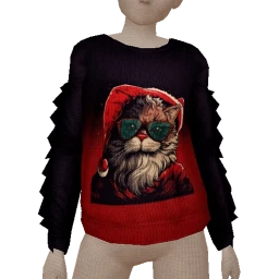 Cosmos Cool Santa Cat Sweater