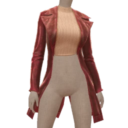 Foal Burgundy Leather Coat With Ribbed Top