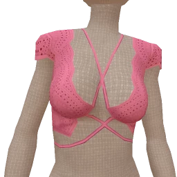 Foal Bubblegum Pink Laced Crop Top