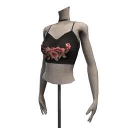 Foal Embroidered Roses Crop Top