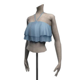Foal Ruffled Crop Top - Blue