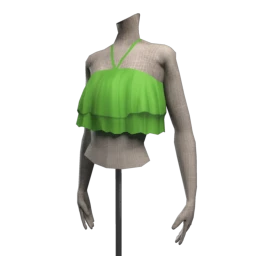 Foal Ruffled Crop Top - Spring Green