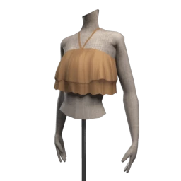 Foal Ruffled Crop Top - Coffee