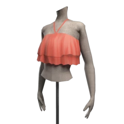 Foal Ruffled Crop Top - Coral