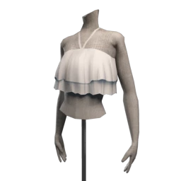 Foal Ruffled Crop Top - White