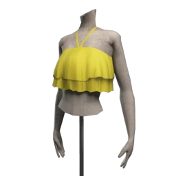 Foal Ruffled Crop Top - Yellow