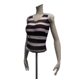 Foal Solid Black Striped Top