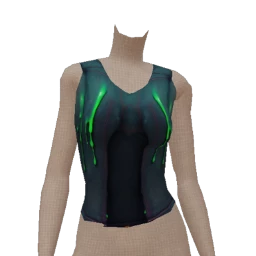 Cosmos Green Goo Drip Denim Crop Top