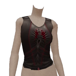 Cosmos Black Leather Red Splat Top