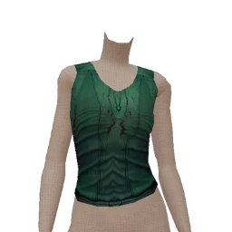 Delirious Green Denim Red Paint Drip Top