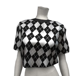 Foal Raven Argyle Crop Top