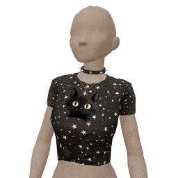 Foal Spooky Cat Star Crop Top