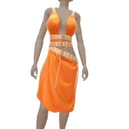 Front Row Assymetric Belts Orange Dress