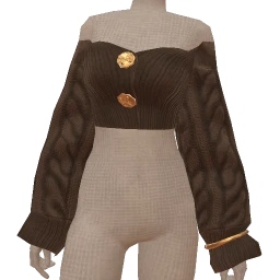 Foal Off-Shoulder Cropped Cable-Knit Sweater