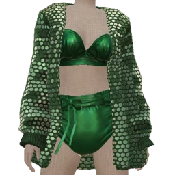 Front Row Emerald Glimmer Cardigan Outfit