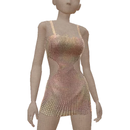 Ikon Elite Holographic Rhinestone Cut-Out Dress