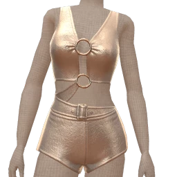 Front Row Silver Leather Cut-Out Outfit