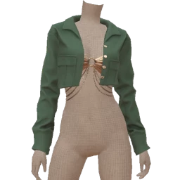 Front Row Cropped Shirt With Metallic Top 