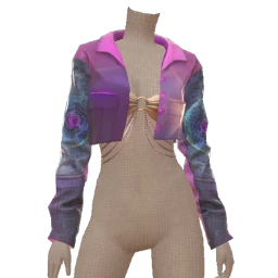 Front Row Metallic Disco Denim Cropped Jacket